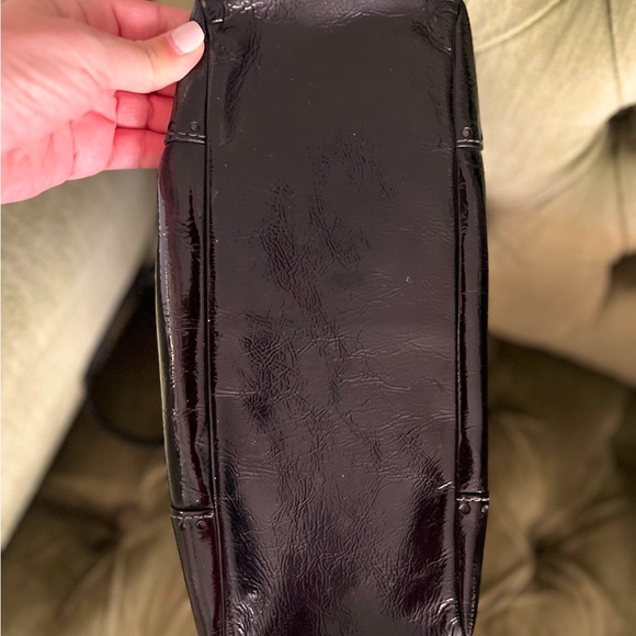 Vintage Black Patent Leather Coach Open Tote - Picture 5 of 7